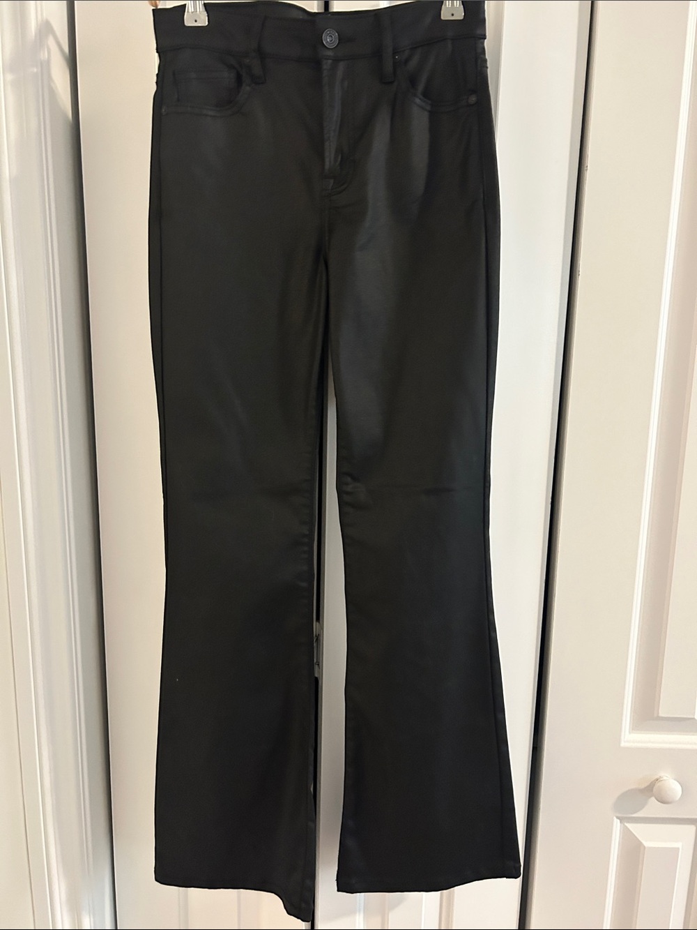 Black Flare Jeans with Sleek Finish